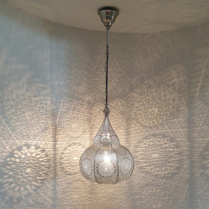 Oosterse lamp Layoune zilver