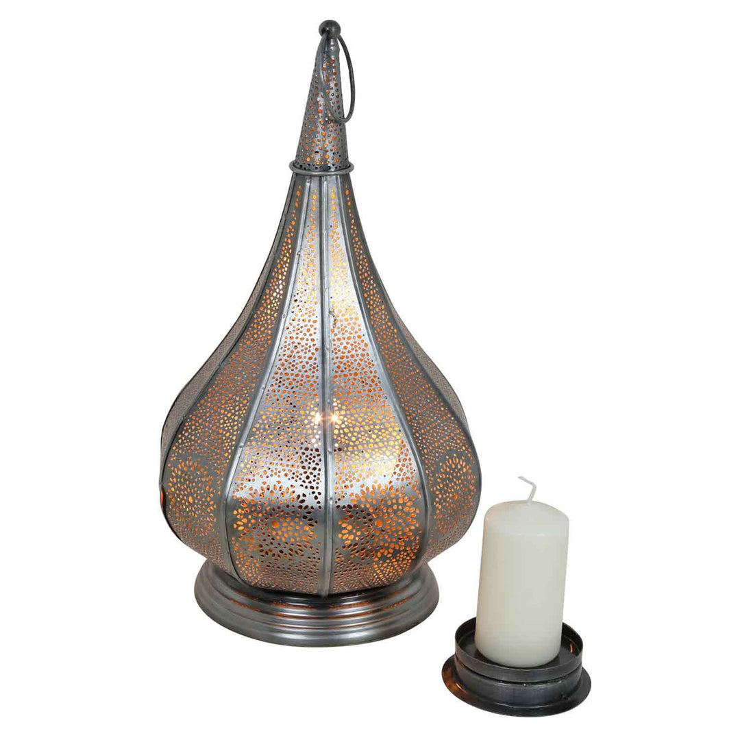 Oosterse lamp Monza zilver