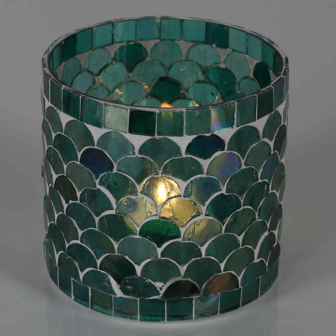 Oosterse mozaïek windlicht Athene groen