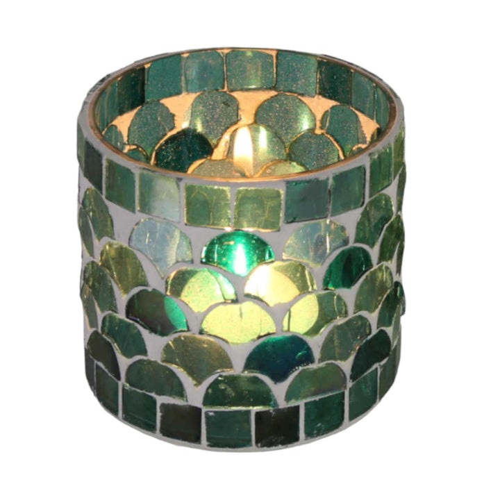 Oosterse mozaïek windlicht Athene groen