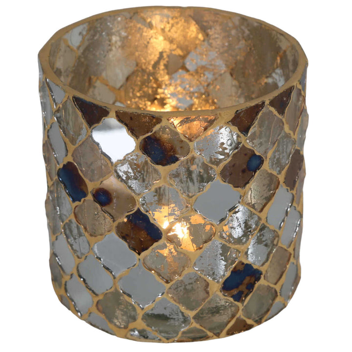 Oosterse mozaïek windlicht Athene goud