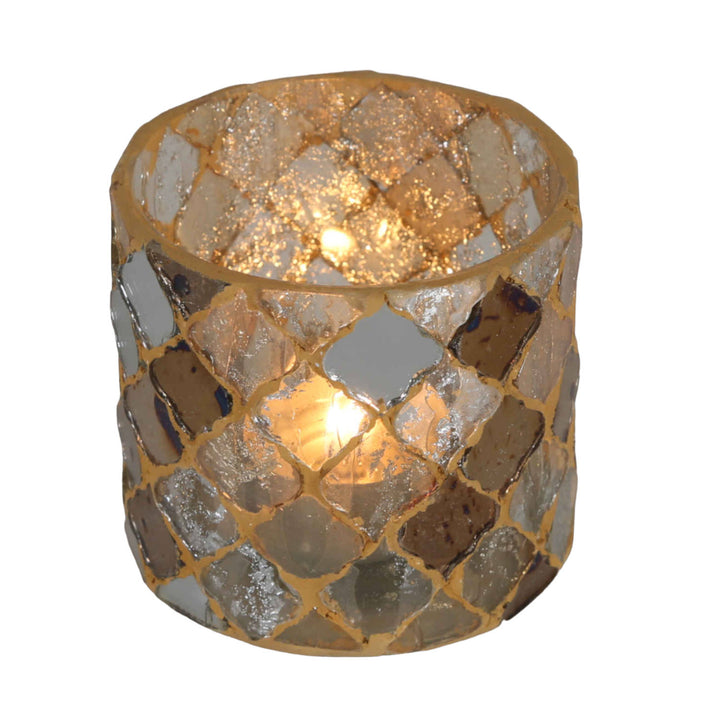 Oosterse mozaïek windlicht Athene goud