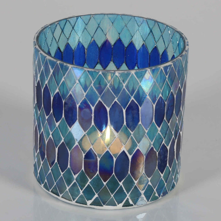 Marokkaanse mozaïek windlicht Rayan donkerblauw