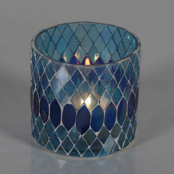 Marokkaanse mozaïek windlicht Rayan donkerblauw