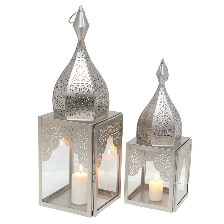 Oosterse windlicht Modena zilver L&M