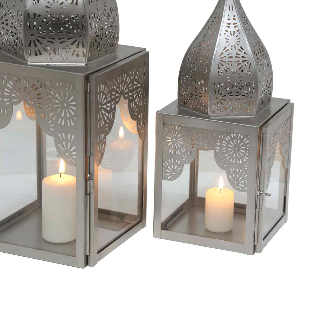 Oosterse windlicht Modena zilver L&M