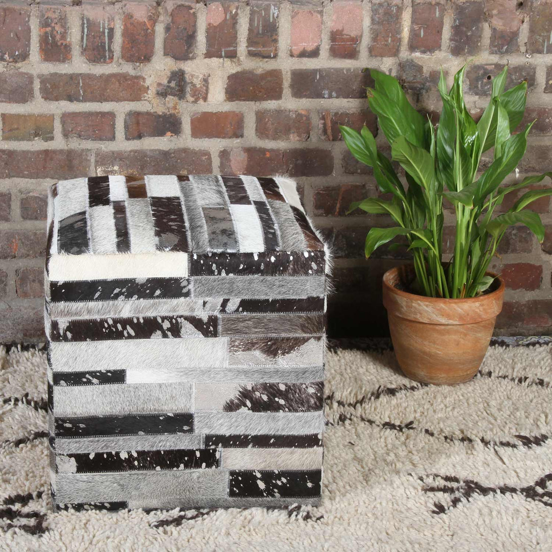 Patchwork bont poef Rinara