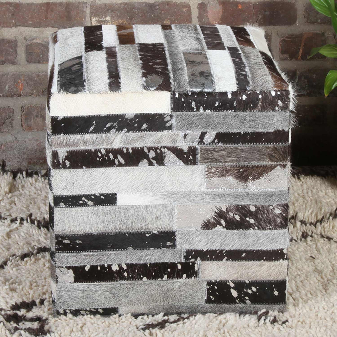 Patchwork bont poef Rinara