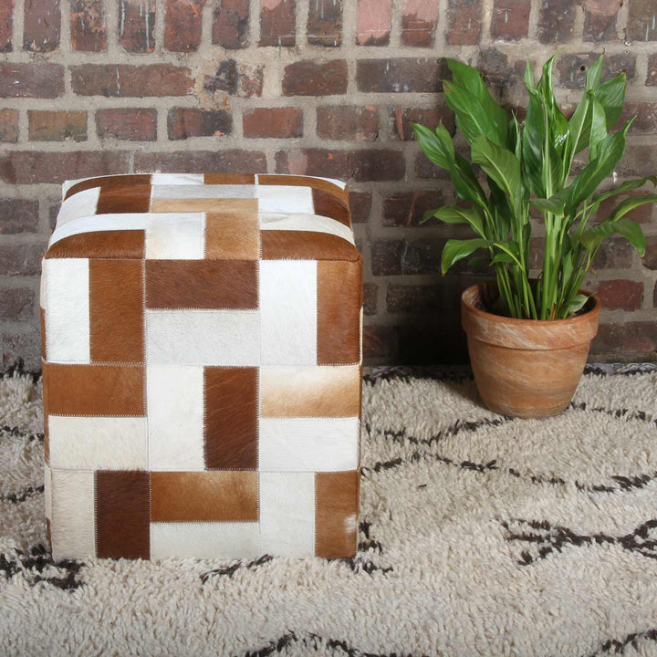 Patchwork fur stool Davita