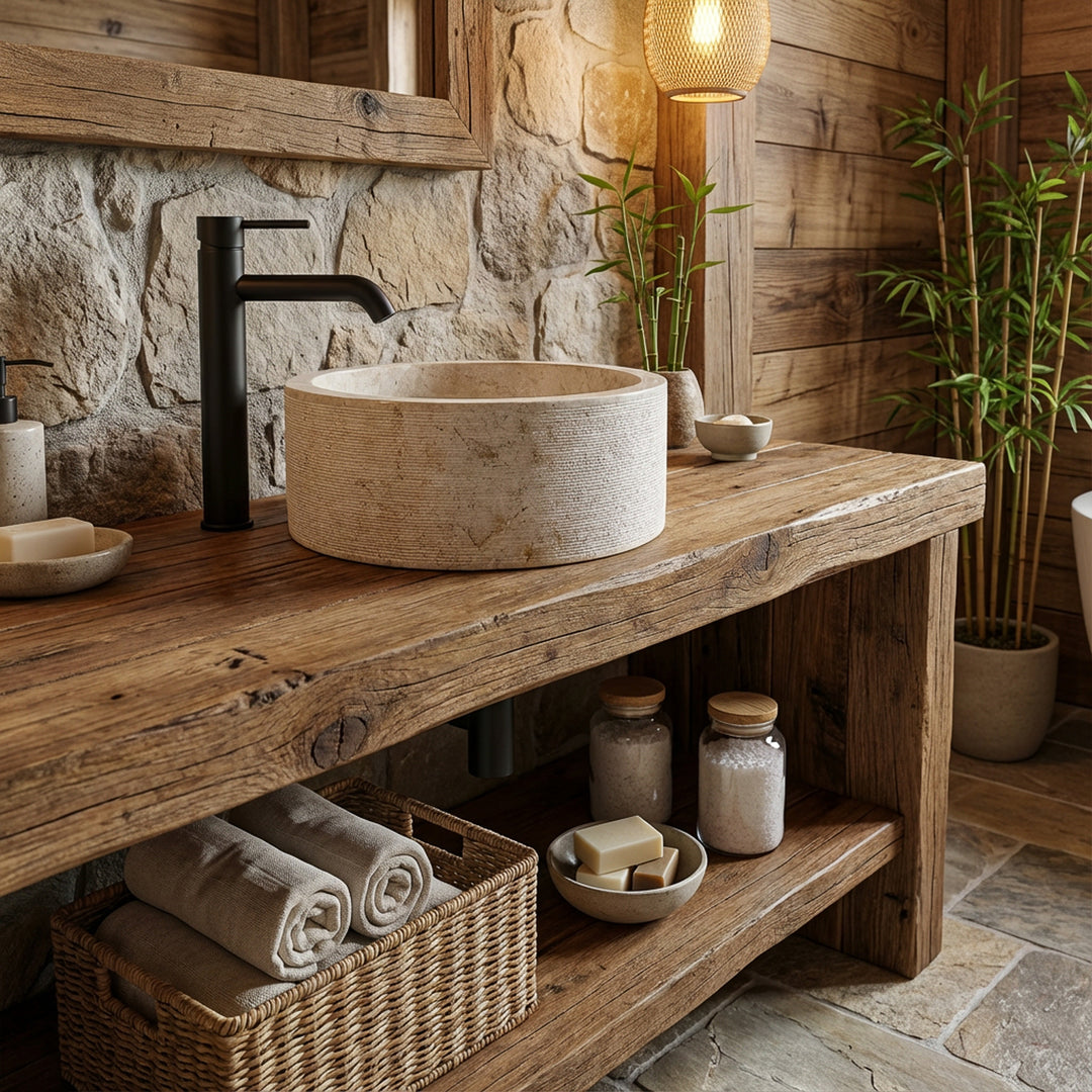 Wastafel gemaakt van steen